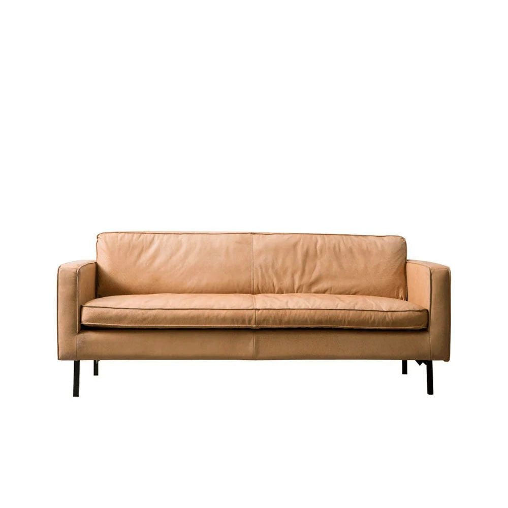 FURNIFIED Sofa Gordon 3 Seaters Cognac Leather