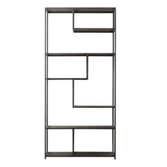 FURNIFIED High Shelving Unit Matthew Black Metal 213cm