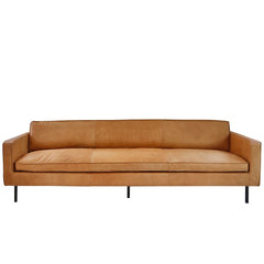 FURNIFIED Sofa Gordon 4 Seaters Cognac Leather 250cm