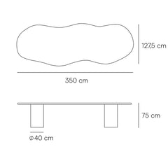 FURNIFIED Organic Dining Table Limoges Microskin 350cm