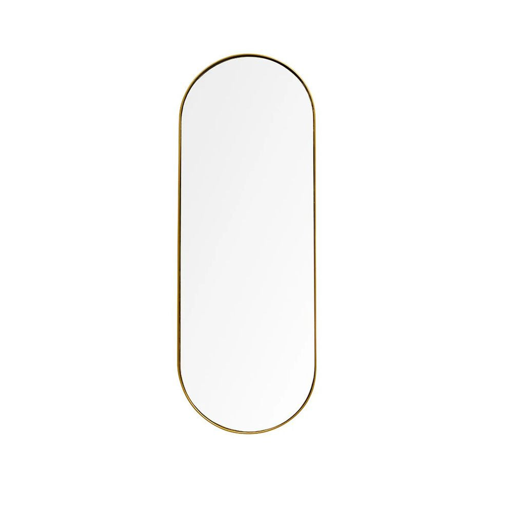 FURNIFIED Retro Mirror Brass Oval 140×50