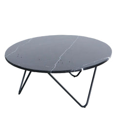 FURNIFIED Coffee Table Kay Black Marble 80cm