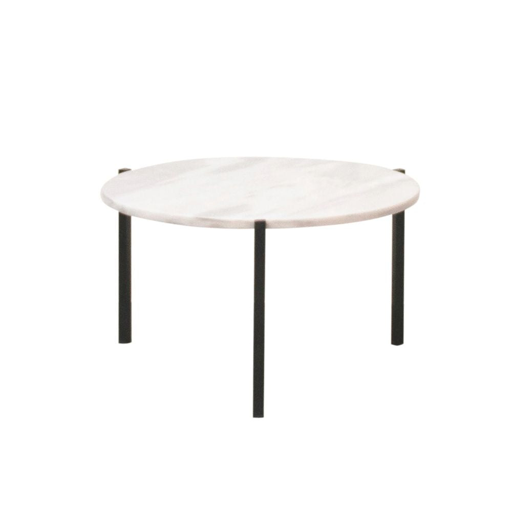 FURNIFIED Coffee Table Leonard White Marble 58cm