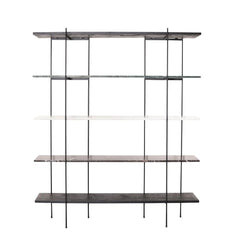 FURNIFIED Shelving Unit Paris Marble Metal 180cm