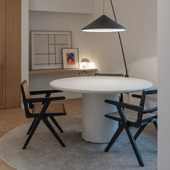 FURNIFIED Dining Table Nana Round Microskin