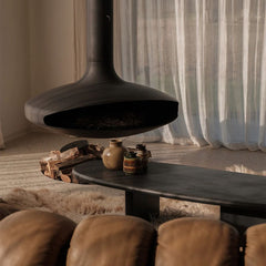 FURNIFIED Coffee Table Ido Black Microskin 165cm