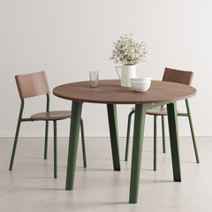 TIPTOE Round Dining Table New Modern Walnut Steel Legs ø110cm