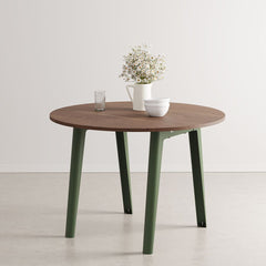 TIPTOE Round Dining Table New Modern Walnut Steel Legs ø110cm