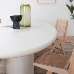 FURNIFIED Dining Table Hector Oval Microskin