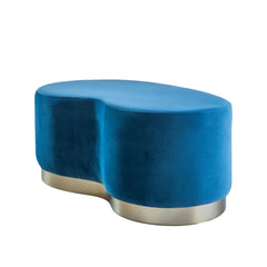 FURNIFIED Pouf Arthur Blue Velvet