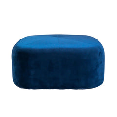 FURNIFIED Pouf Charlie Dark Blue Velvet 80cm