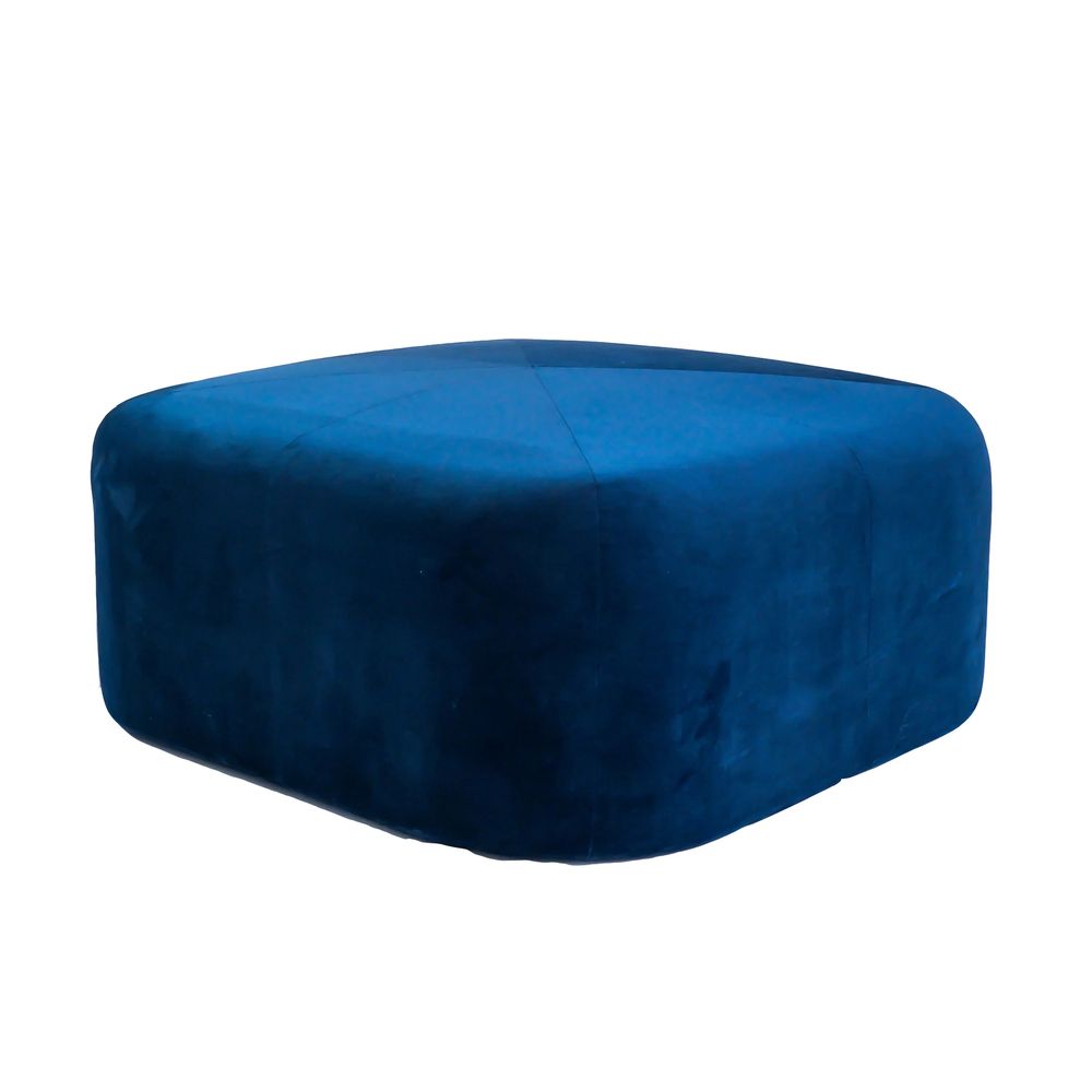 FURNIFIED Pouf Charlie Dark Blue Velvet 80cm