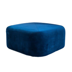 FURNIFIED Pouf Charlie Dark Blue Velvet 80cm