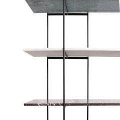 FURNIFIED Shelving Unit Paris Marble Metal 180cm