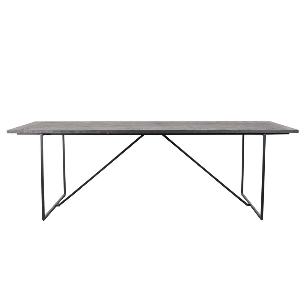 FURNIFIED Dining Table Black Wood 240cm