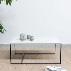 FURNIFIED Coffee Table Miles Calacatta Ceramic