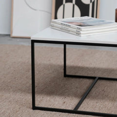 FURNIFIED Coffee Table Miles Calacatta Ceramic