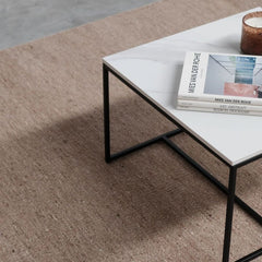 FURNIFIED Coffee Table Miles Calacatta Ceramic