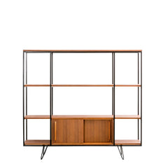 FURNIFIED Shelving Unit Julio Metal Teak 150cm