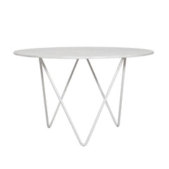 FURNIFIED Dining Table Dia White Ceramic 140cm