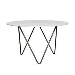 FURNIFIED Dining Table Dia White Ceramic 140cm