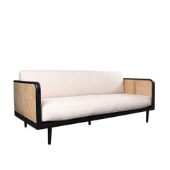 FURNIFIED Sofa Milan Rattan Fabric 190cm