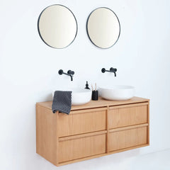 FURNIFIED Bathroom Furniture Set 17 Oak