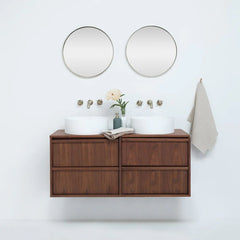 FURNIFIED Bathroom Furniture Set 18 Walnut