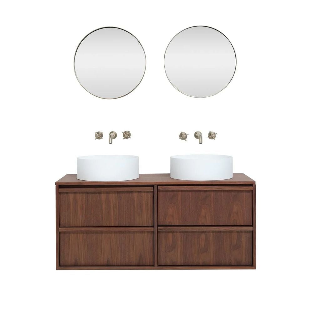 FURNIFIED Bathroom Furniture Set 18 Walnut