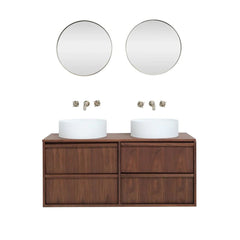 FURNIFIED Bathroom Furniture Set 18 Walnut