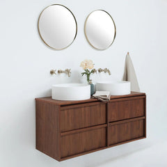 FURNIFIED Bathroom Furniture Set 18 Walnut