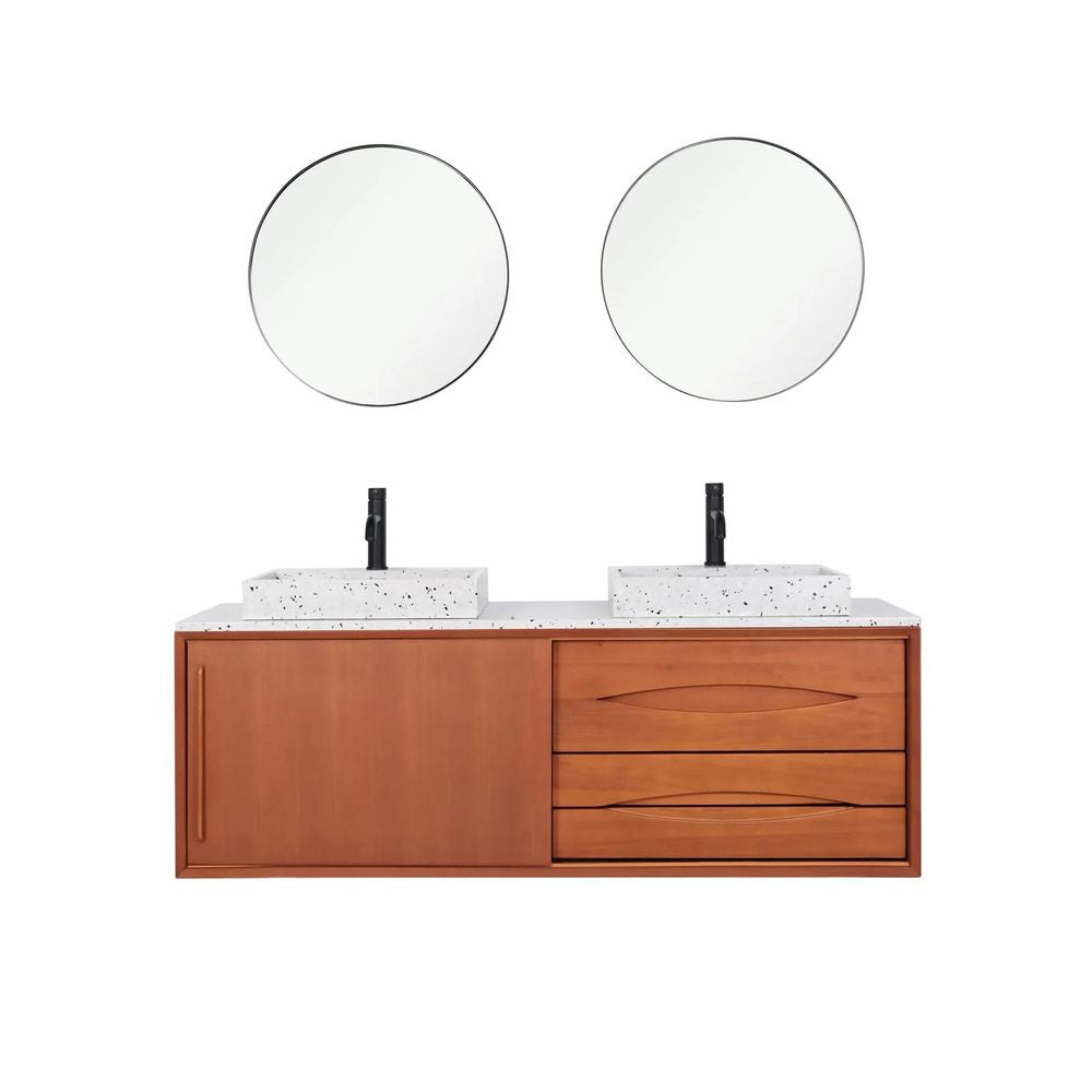 FURNIFIED Bathroom Furniture Set 19 Teak Terrazzo