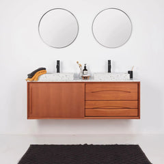 FURNIFIED Bathroom Furniture Set 19 Teak Terrazzo