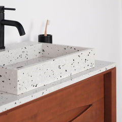 FURNIFIED Bathroom Furniture Set 19 Teak Terrazzo