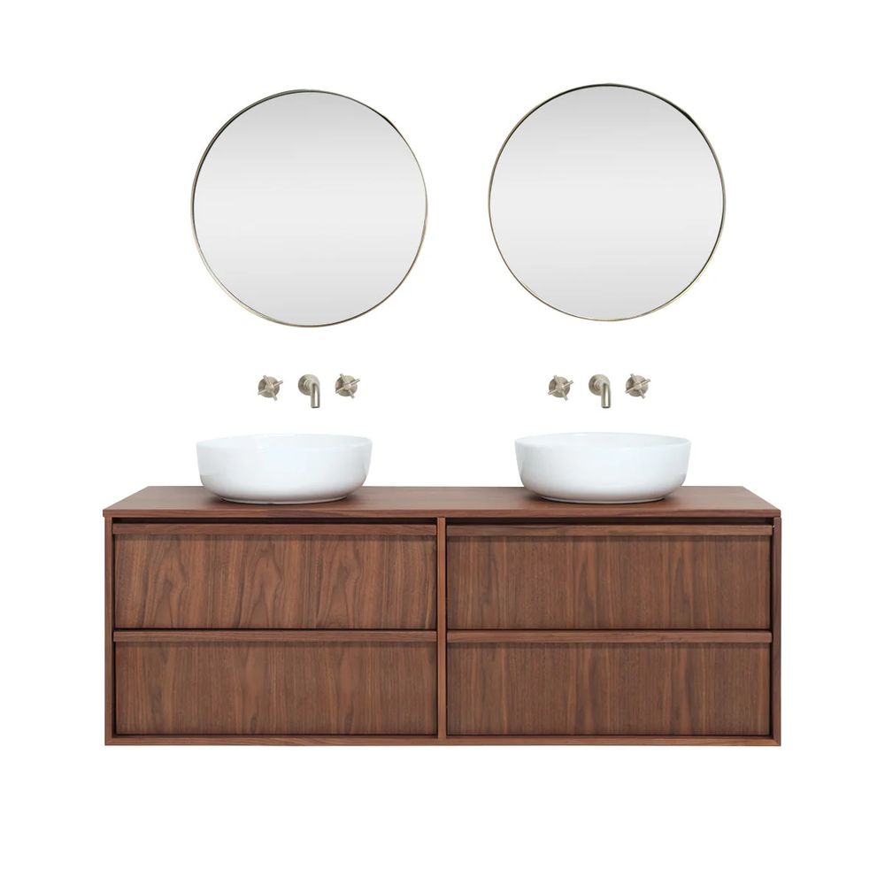 FURNIFIED Bathroom Furniture Set 21 Walnut