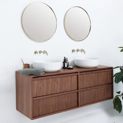 FURNIFIED Bathroom Furniture Set 21 Walnut