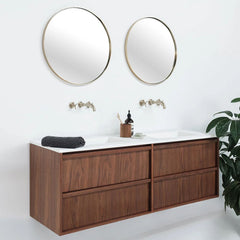 FURNIFIED Bathroom Furniture Set 10 Walnut