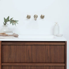 FURNIFIED Bathroom Furniture Set 2 Walnut