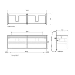 FURNIFIED Bathroom Furniture Set 2 Walnut