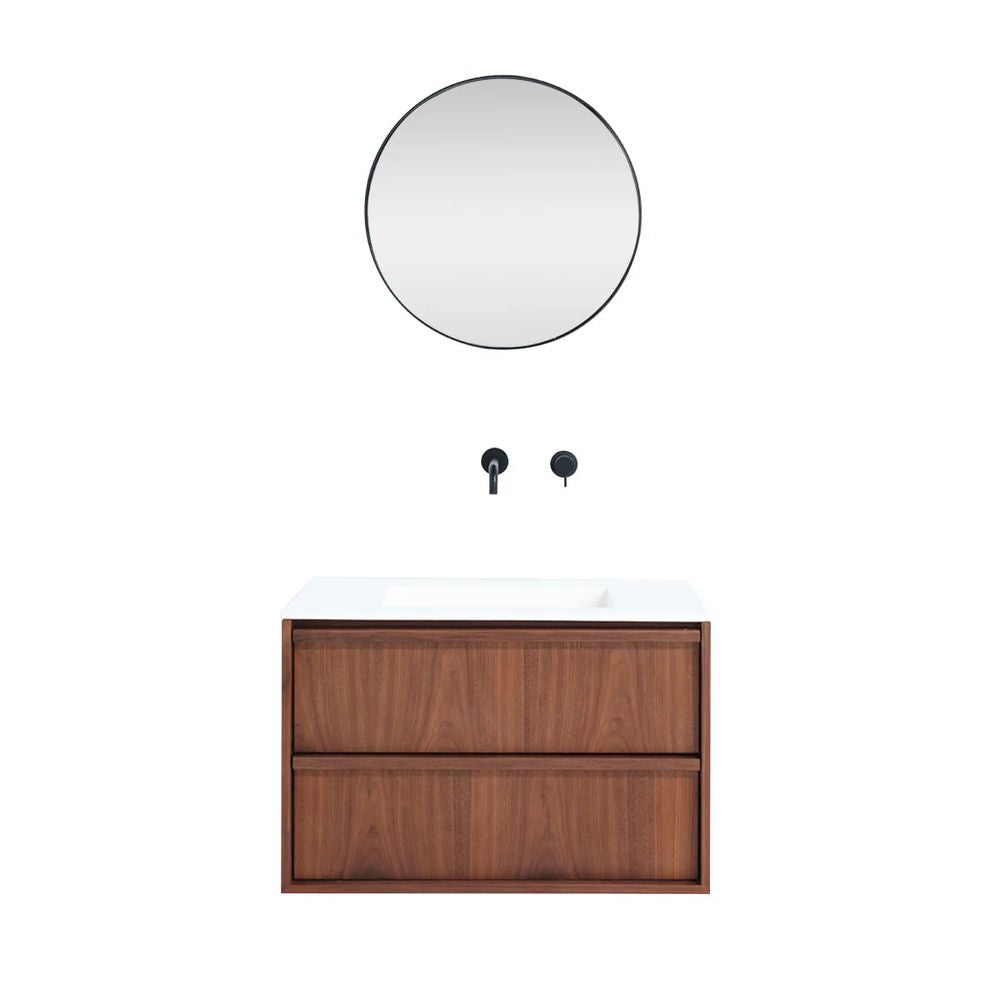 FURNIFIED Bathroom Furniture Set 6 Walnut