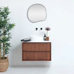 FURNIFIED Bathroom Furniture Set 15 Walnut