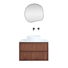 FURNIFIED Bathroom Furniture Set 15 Walnut