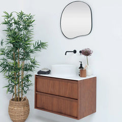 FURNIFIED Bathroom Furniture Set 15 Walnut