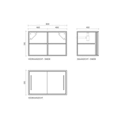 FURNIFIED Bathroom Furniture Set 7 Oak White Marble