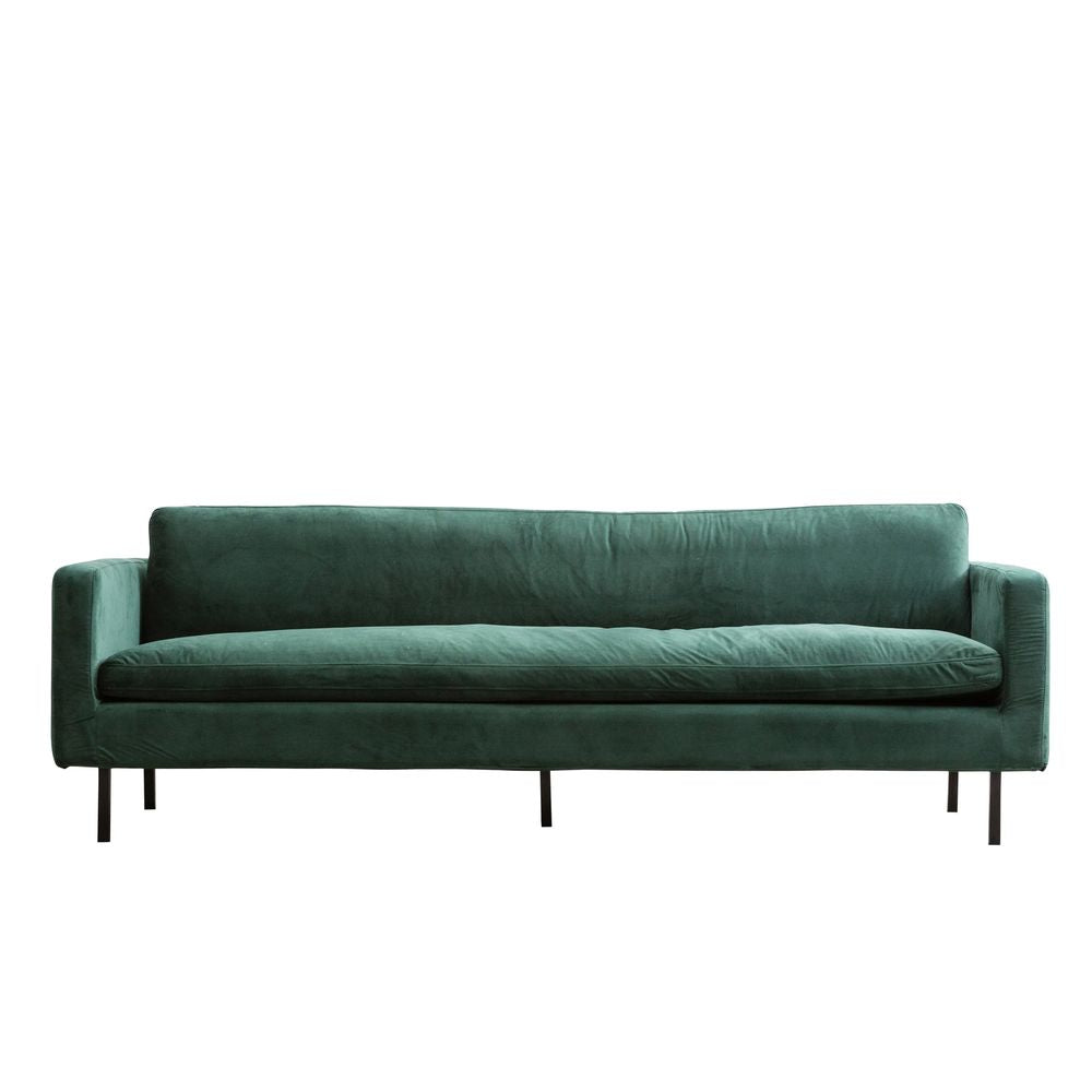 FURNIFIED Sofa Gordon 4 Seaters Green Velvet