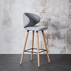 ZAGO Bar Stool Tiago Beech Legs Fabric 65cm