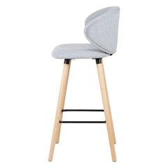 ZAGO Bar Stool Tiago Beech Legs Fabric 65cm