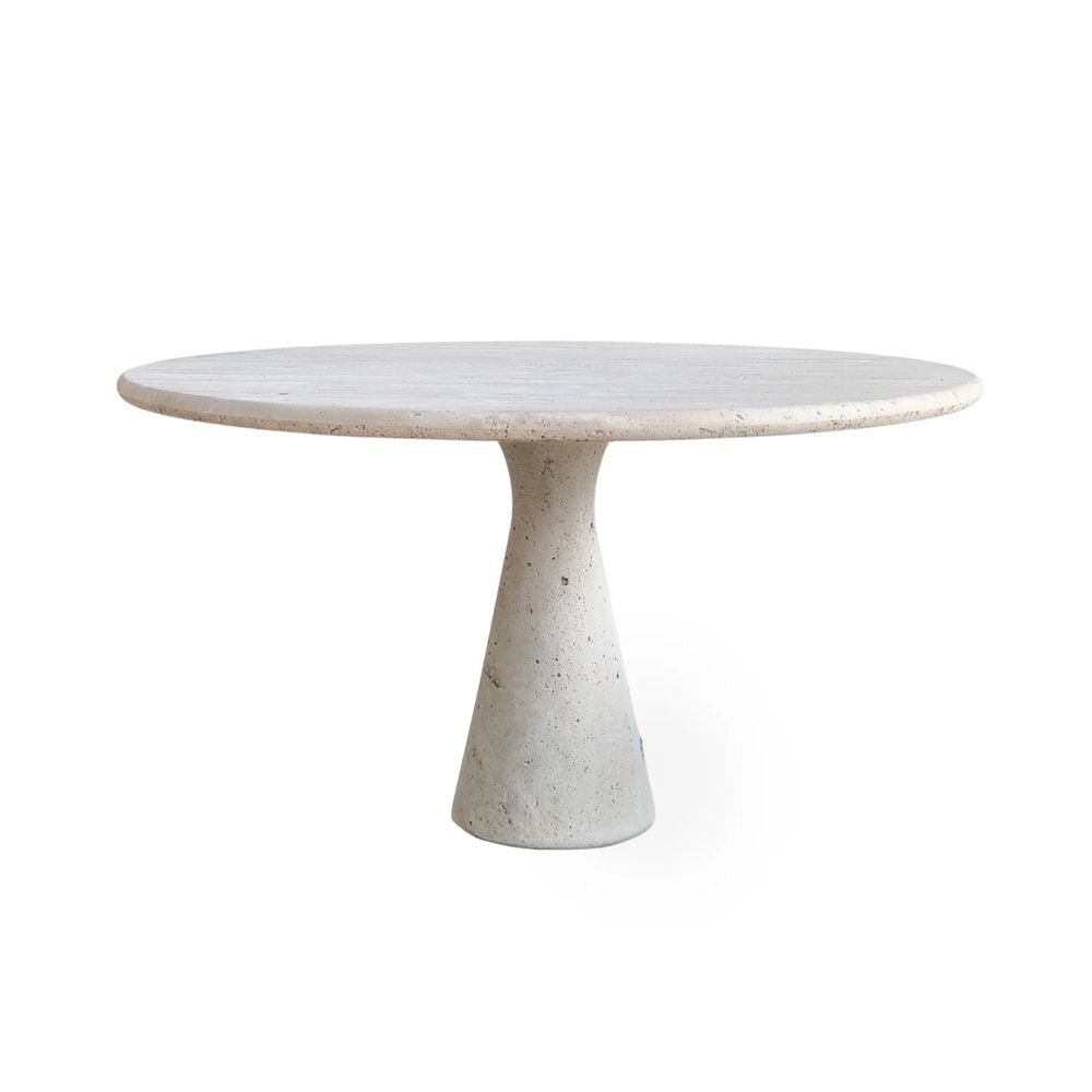 FURNIFIED Lormes Dining Table Travertine 130cm