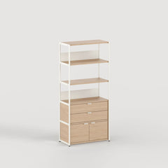 TIPTOE UNIT shelf with Drawers - H180 x W84cm