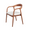 FURNIFIED Dining Chair Muret White Terry Fabric Walnut